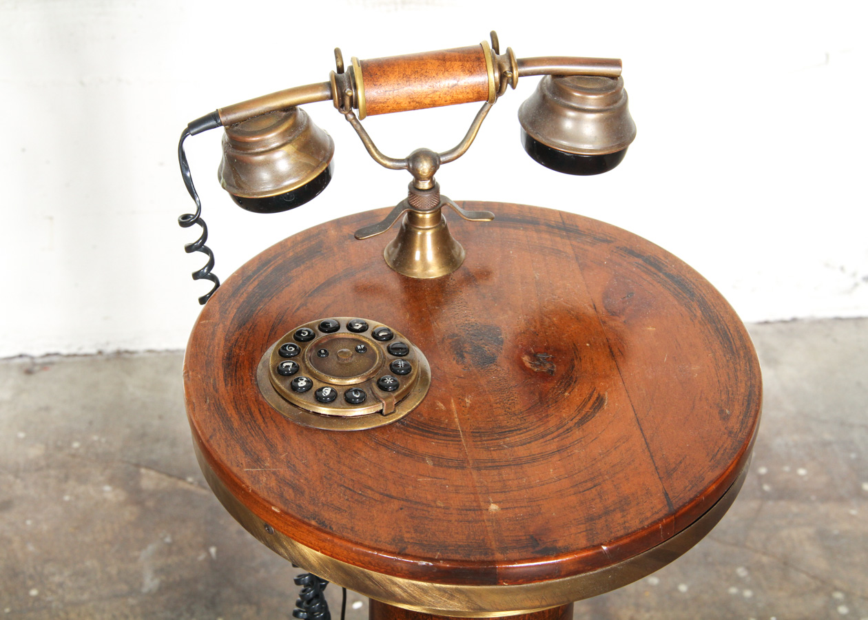 Vintage Telephone Stand With BuiltIn Rotary Dial Telephone EBTH