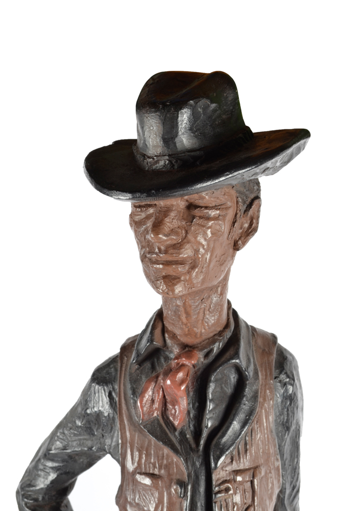 Cast Metal Cowboy Sculpture | EBTH