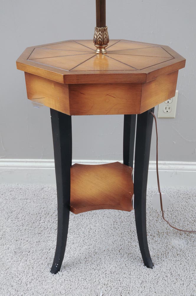 Side Table with Built In Lamp | EBTH
