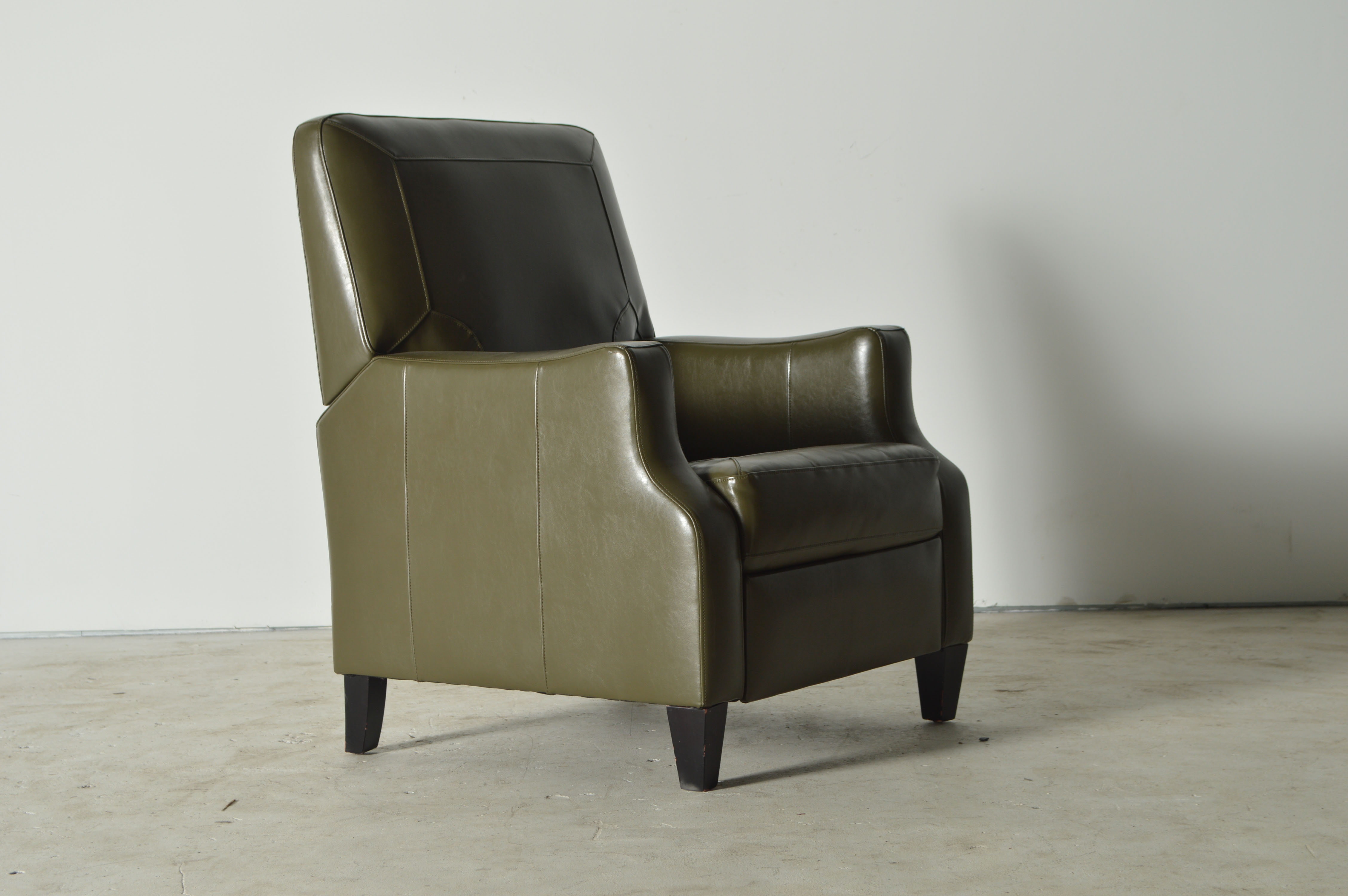 Olive Green Leather Grandin Road Recliner EBTH
