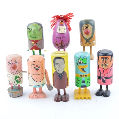 Eight Mid-Century Popsie Toys by Pride Creations
