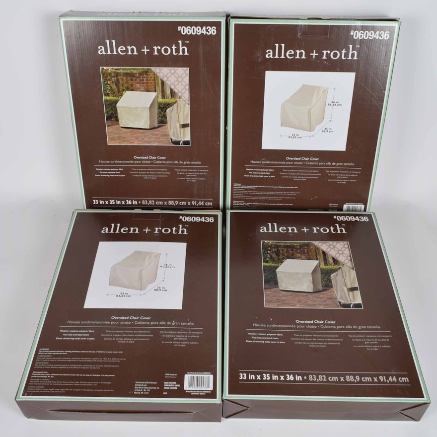 Allen Roth Oversized Outdoor Chair Covers Set Of Four Ebth