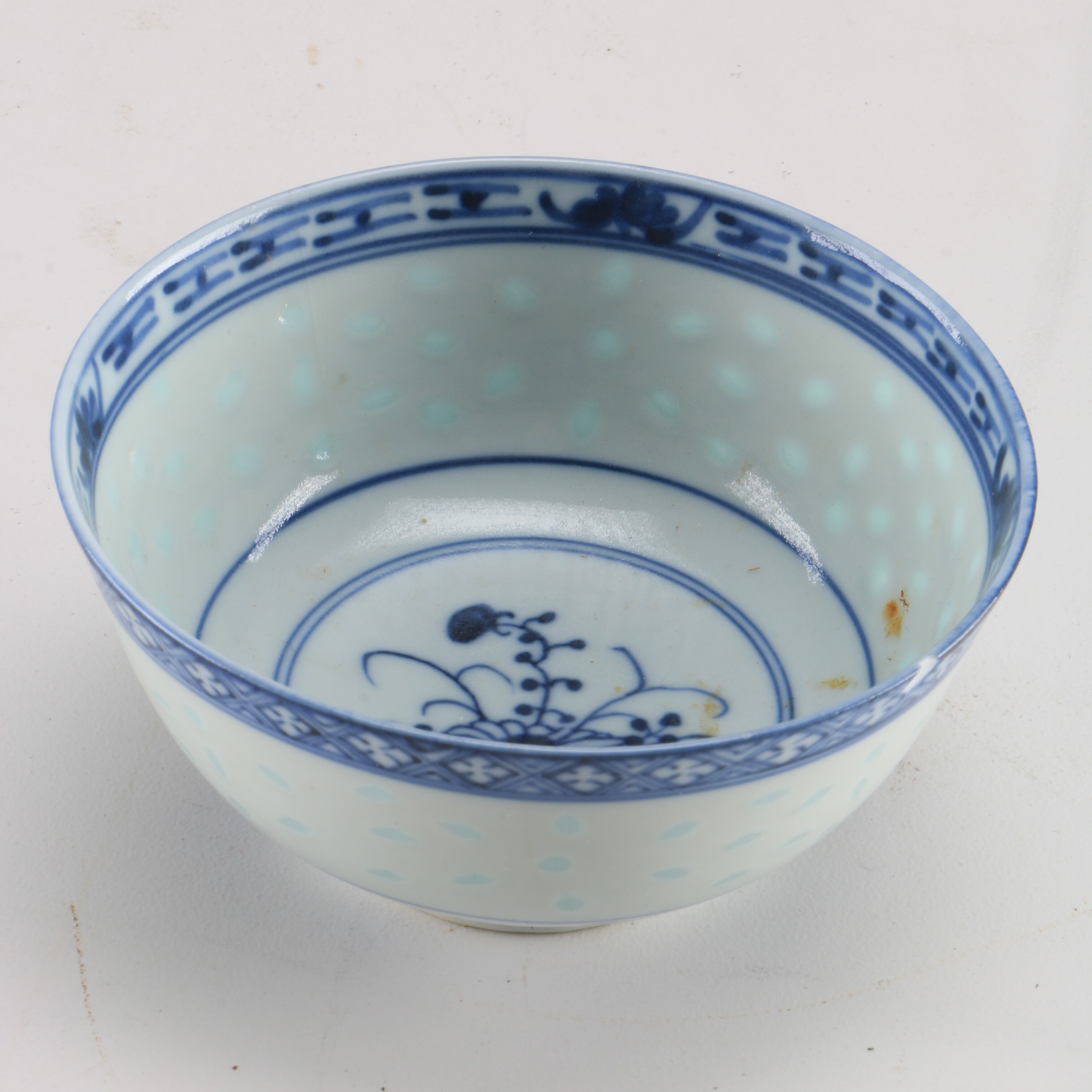 Blue and White Chinese Rice Bowl EBTH