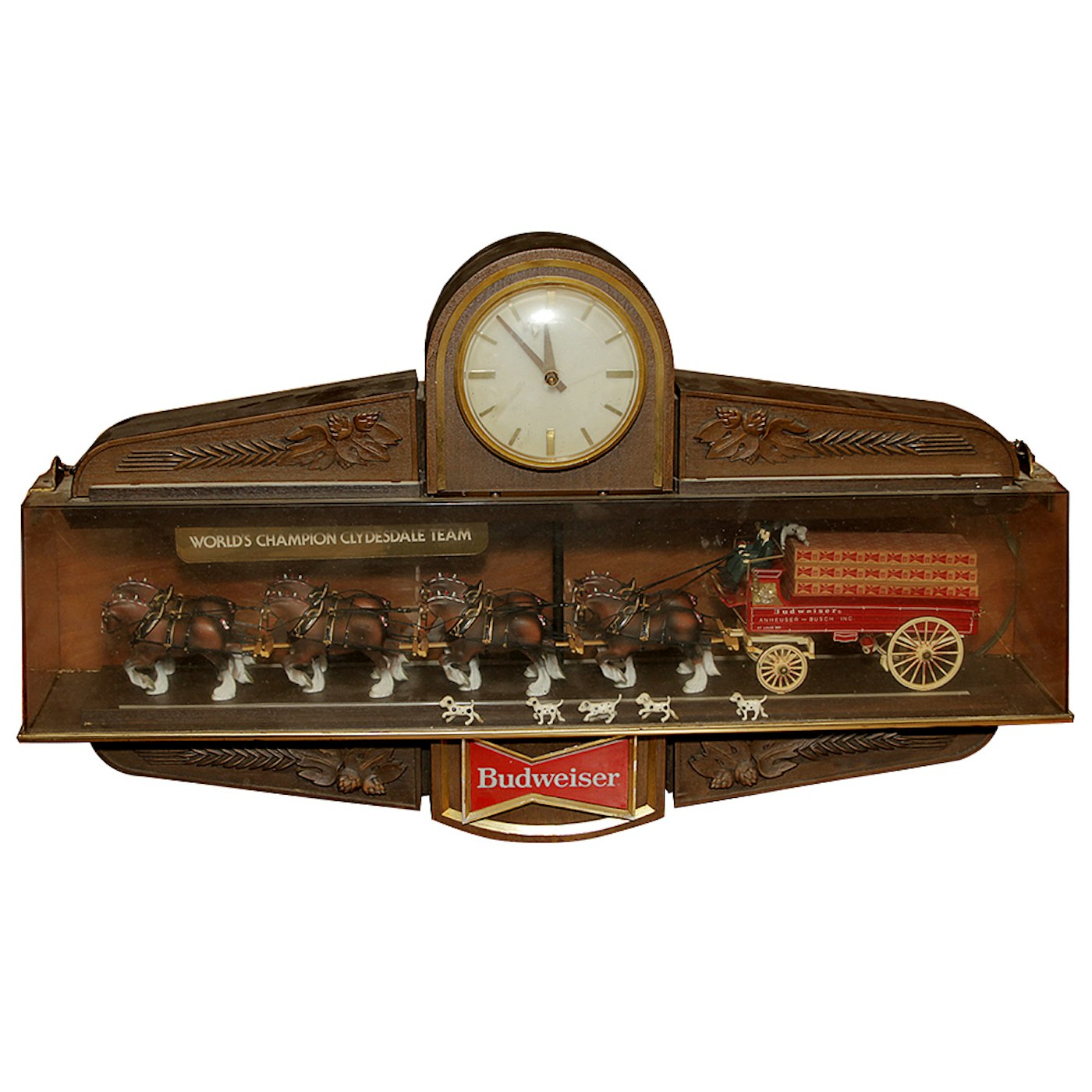 Vintage Budweiser Clydesdale Bar Clock and Light EBTH