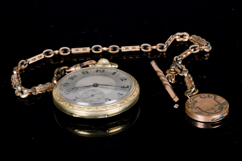 silver hamilton pocket watch