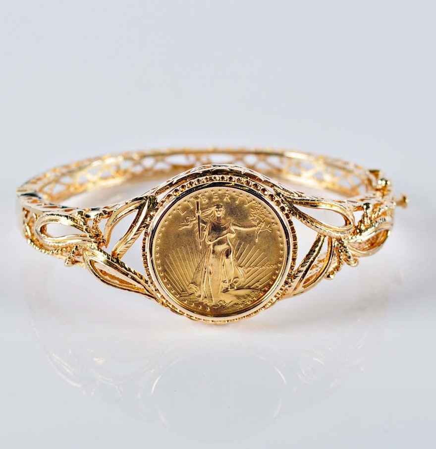 14k gold bangle earrings gold coin 14k gold bangle earrings gold coin
