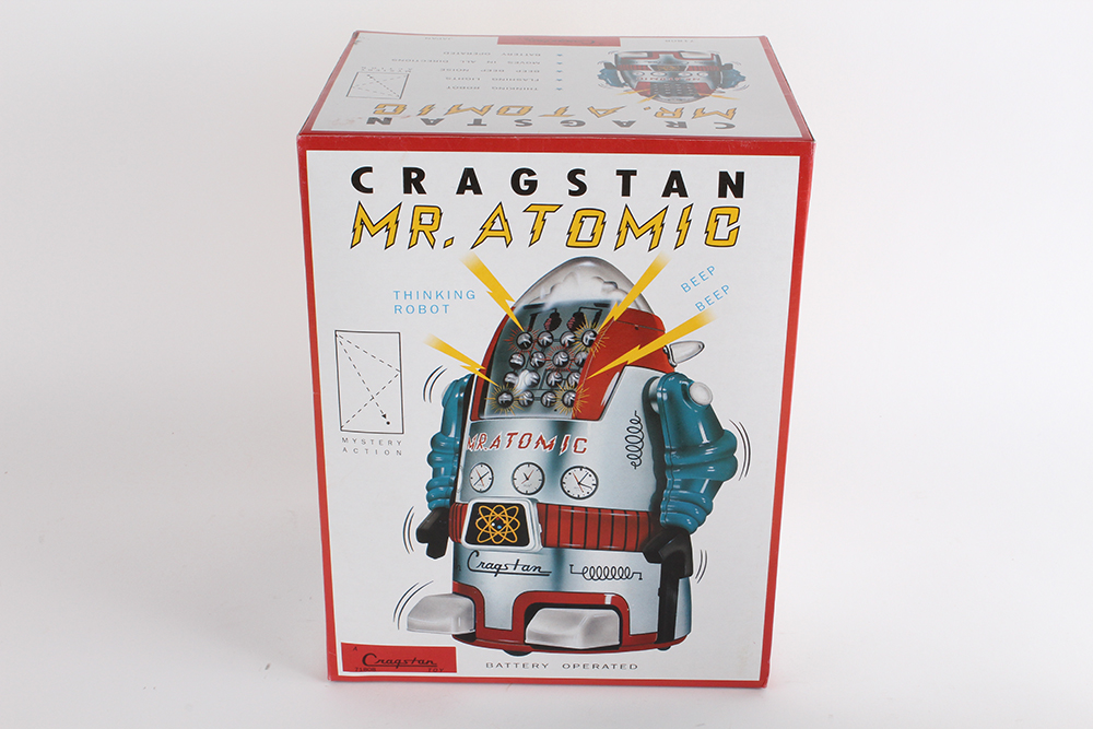 Robot - Robot Marcheur Mécanique en Tôle - Cragstan Mr. Atomic Gris (Ha Ha Toy) 3663441243930