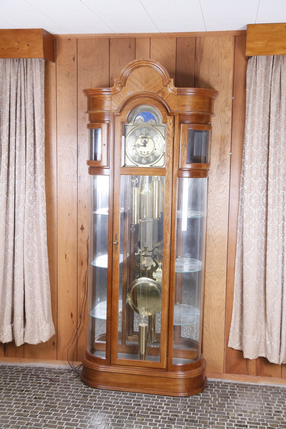 Ridgeway Oak Curio Grandfather Clock EBTH