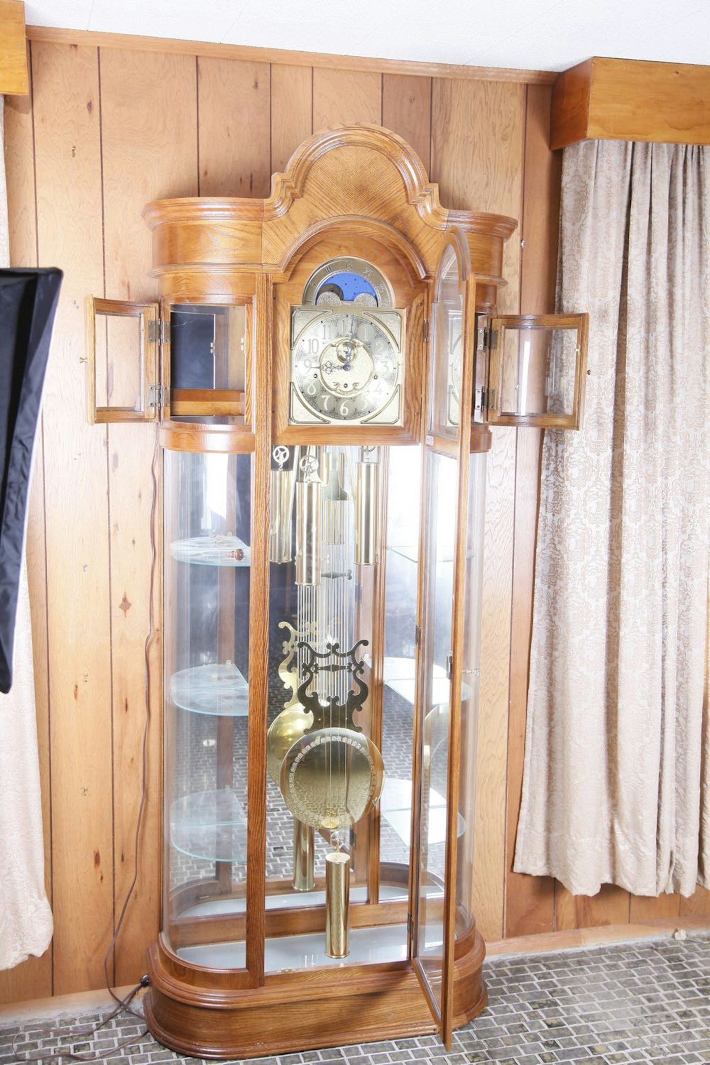 Ridgeway Oak Curio Grandfather Clock : EBTH