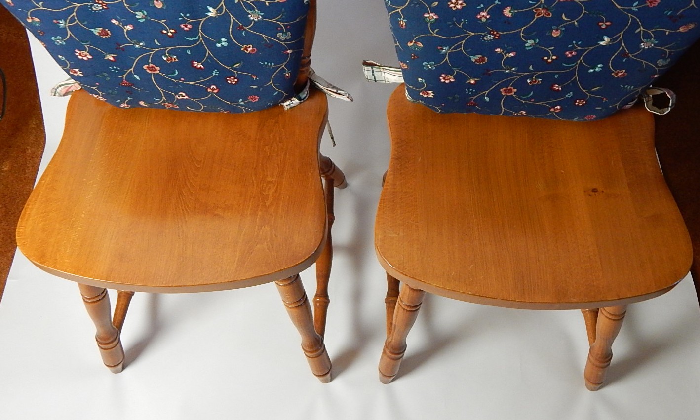 Early American Style Dining Chairs with Custom Cushions EBTH