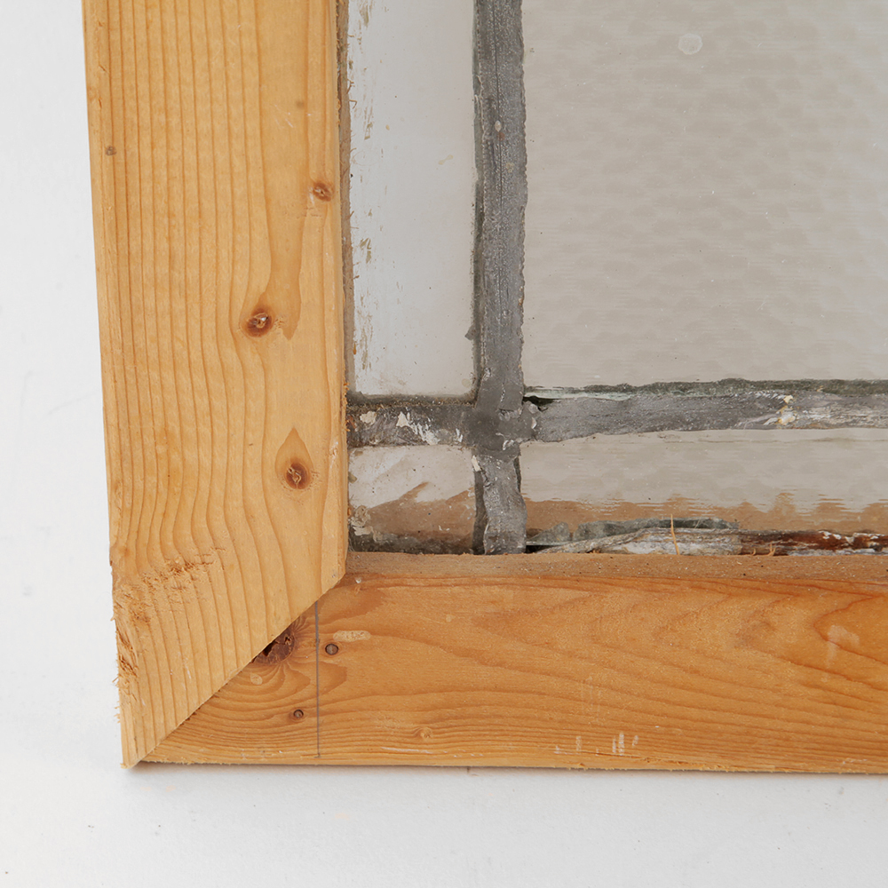 Zinc Came Stained Glass Window in Wood Frame EBTH