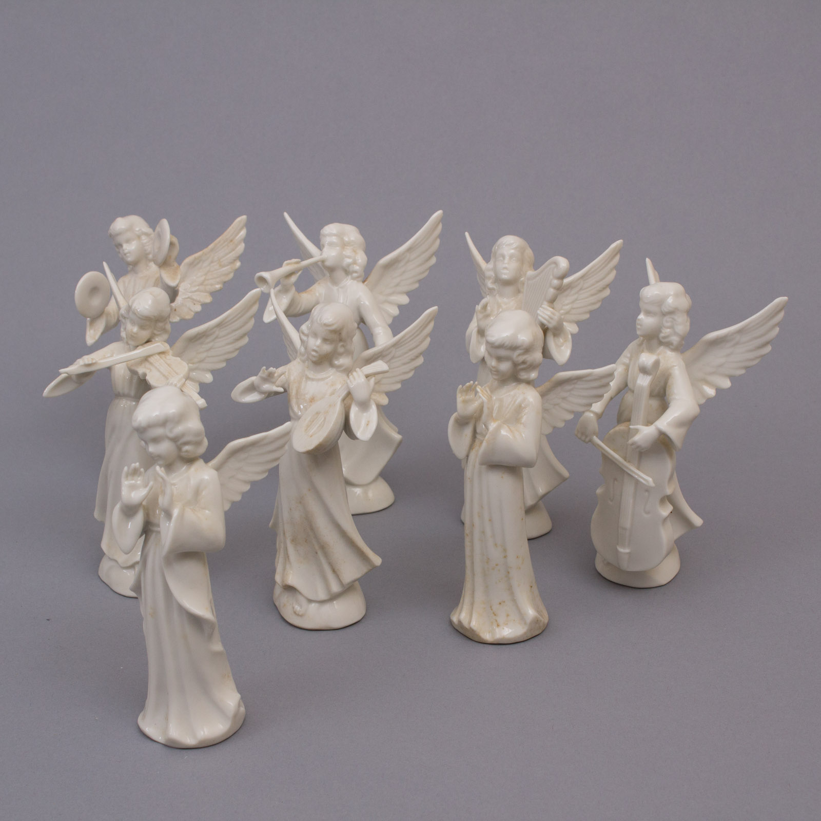 Dresden Porcelain Angel Figurines with Musical Instruments EBTH