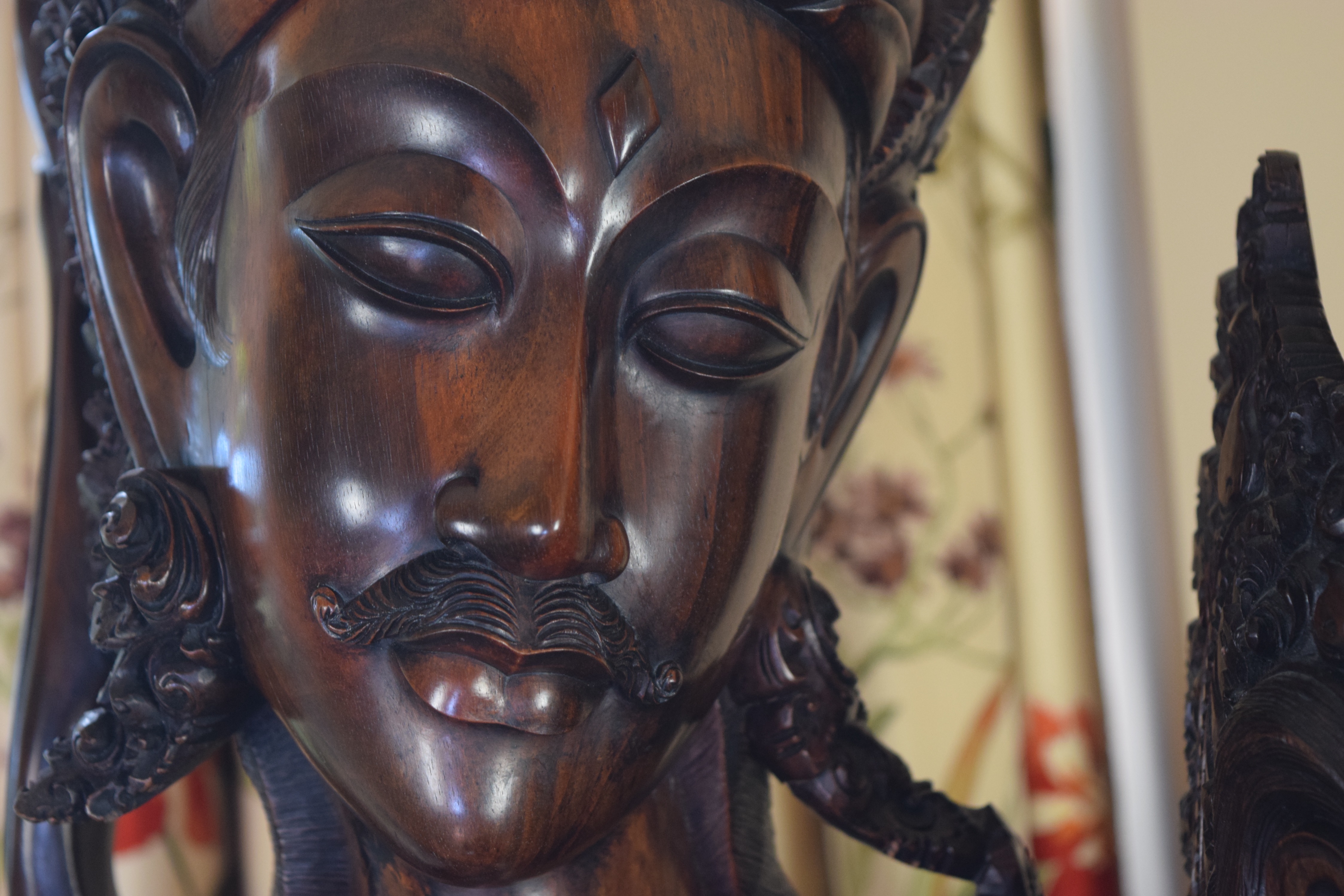 Life Size Hand Carved Balinese Statue in Ebony Wood of ...