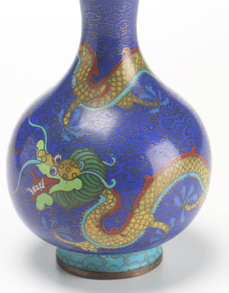Chinese Cloisonné Dragon Vase EBTH