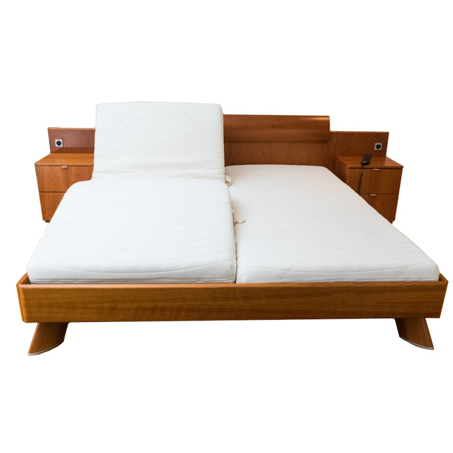 Hulsta Adjustable Walnut King Bed Ebth