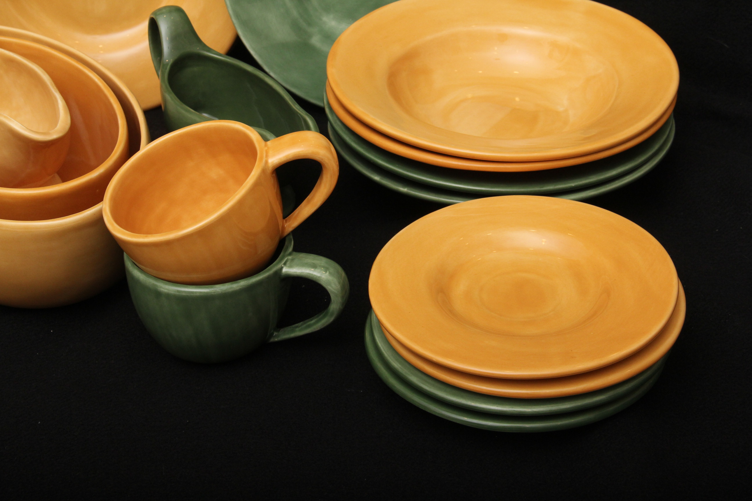 Sage and Gold "Sausalito" Pottery Barn Dinnerware Set EBTH