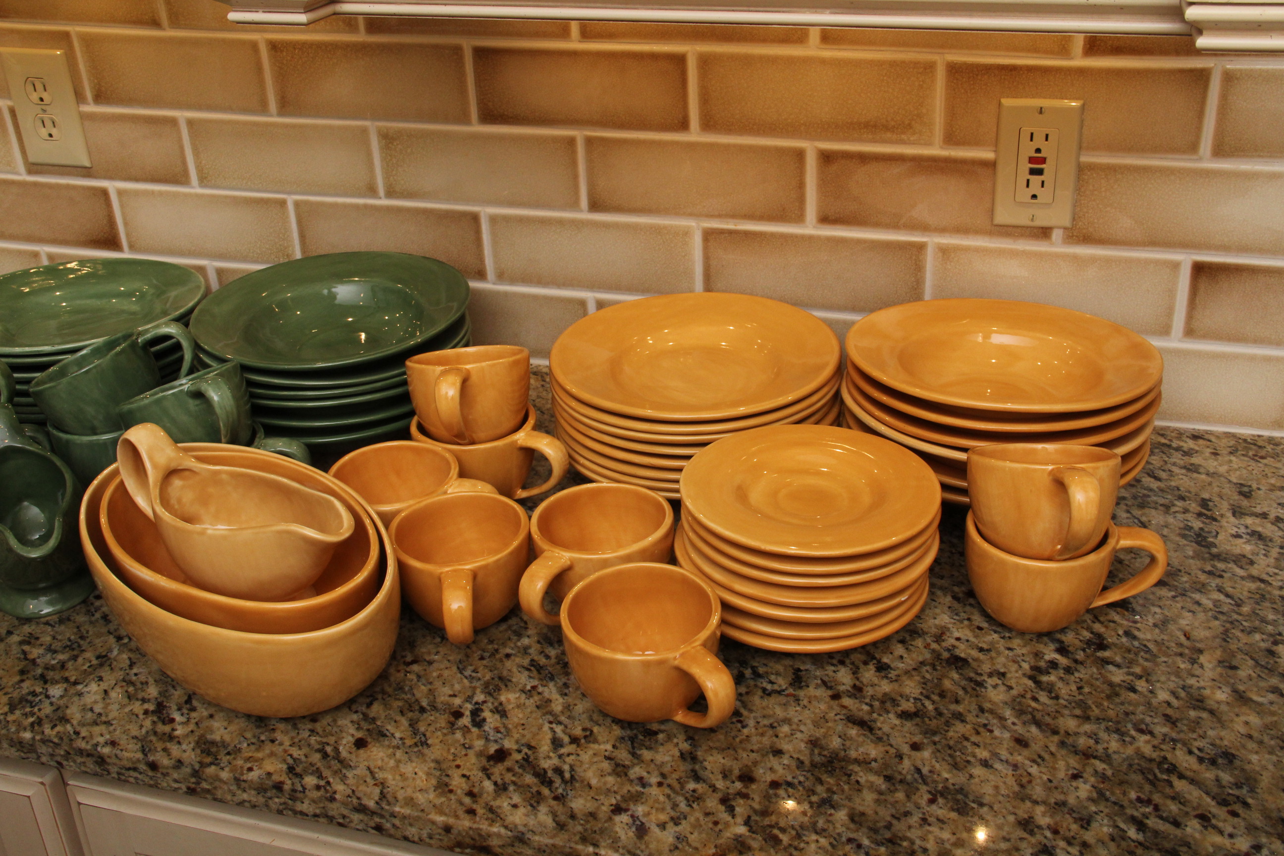 Sage and Gold "Sausalito" Pottery Barn Dinnerware Set EBTH