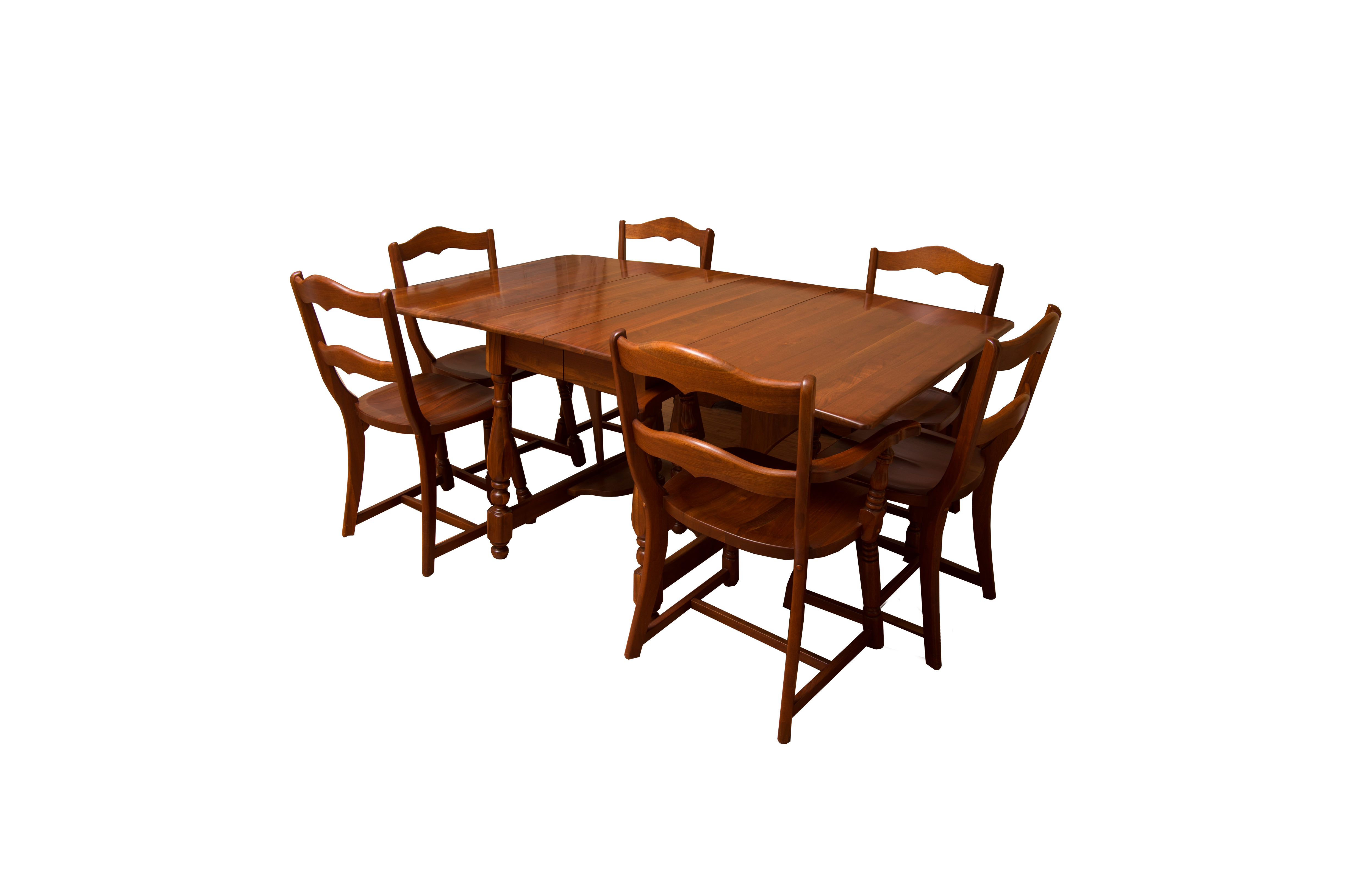 Vintage Walnut Dinning Room Table And Chairs Ebth