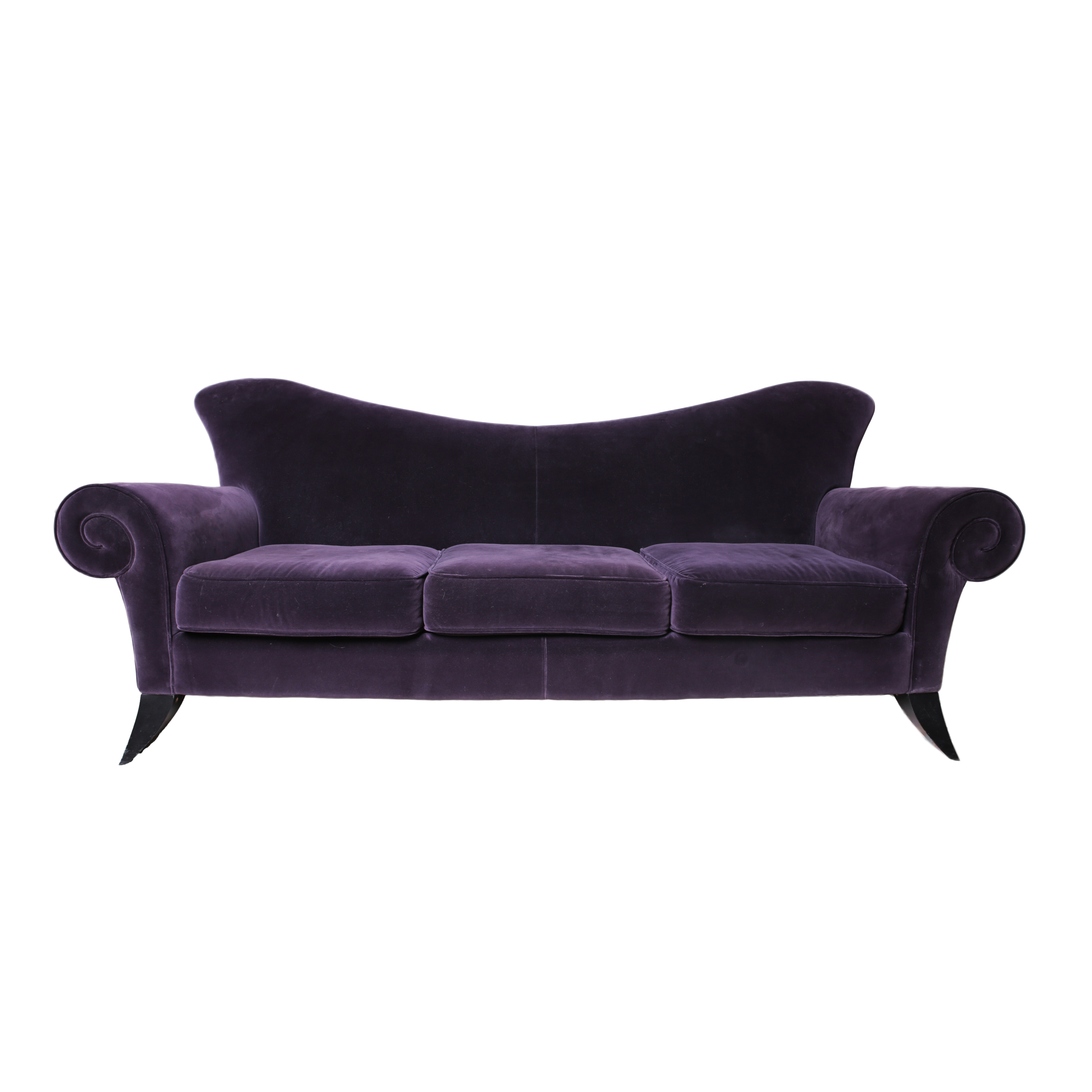 Contemporary Purple Velvet Sofa EBTH