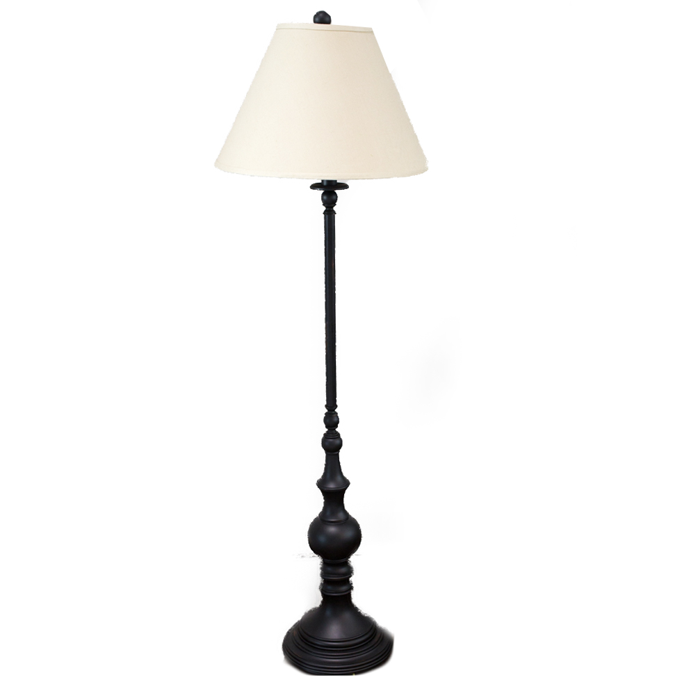 Ethan Allen Black Metal Floor Lamp With Shade Ebth