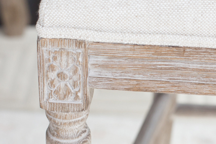 Restoration Hardware Round Cane Back Fabric Stools