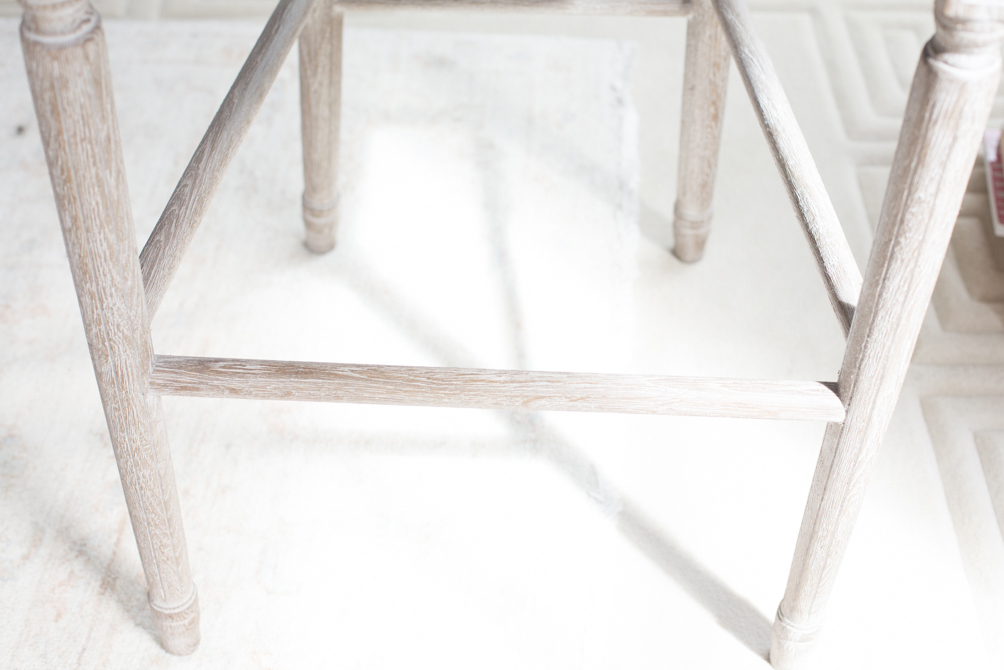 Restoration Hardware Round Cane Back Fabric Stools