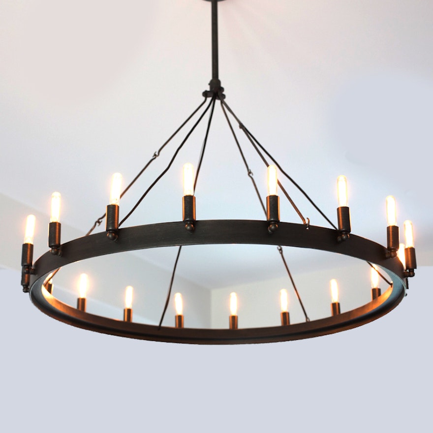 Restoration Hardware Camino Vintage Filament Round Chandelier : EBTH
