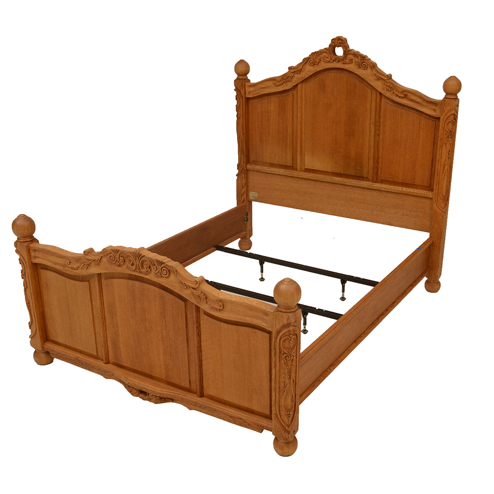 Oak Wood Queen Bed Frame EBTH