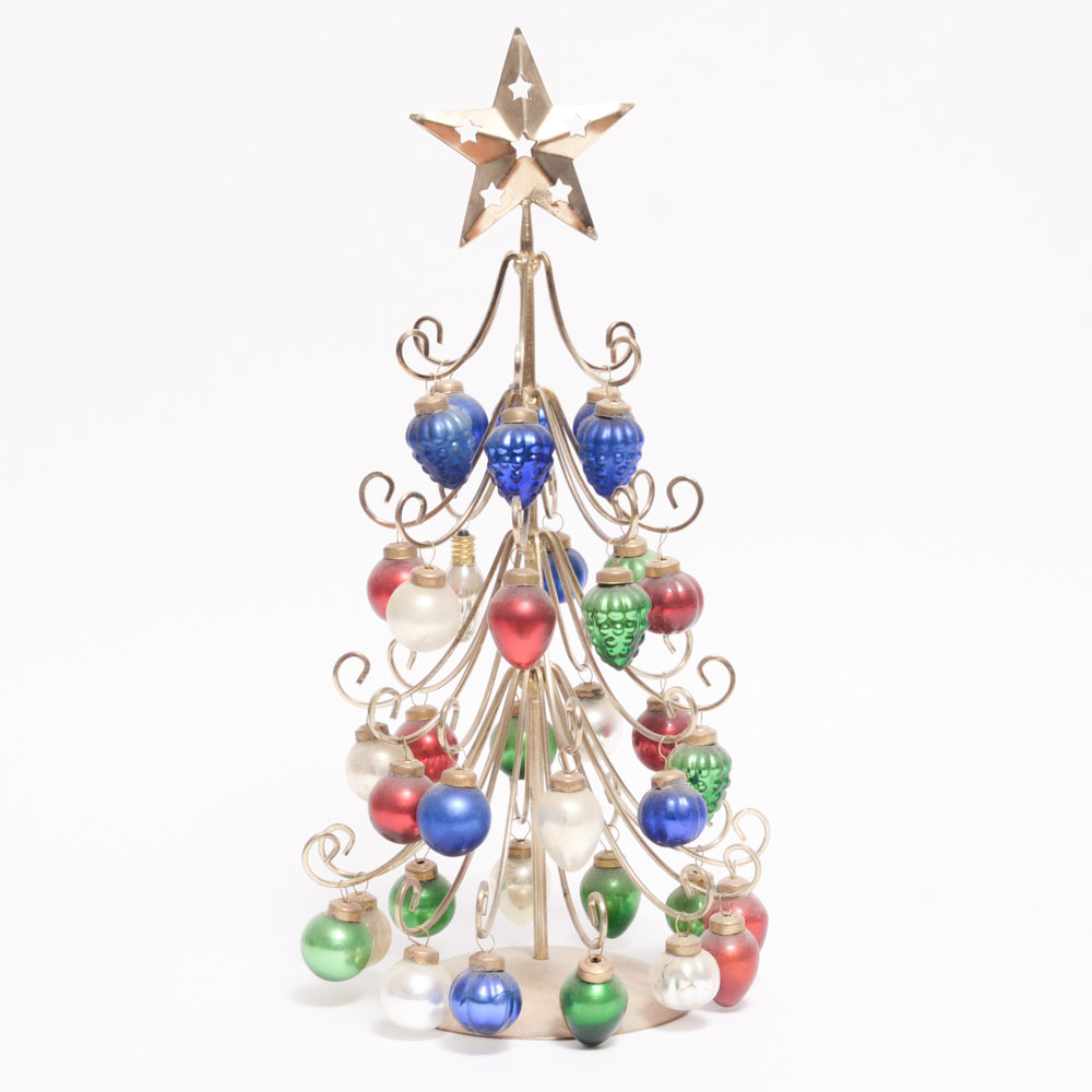Brass Christmas Tree Ornament Display EBTH