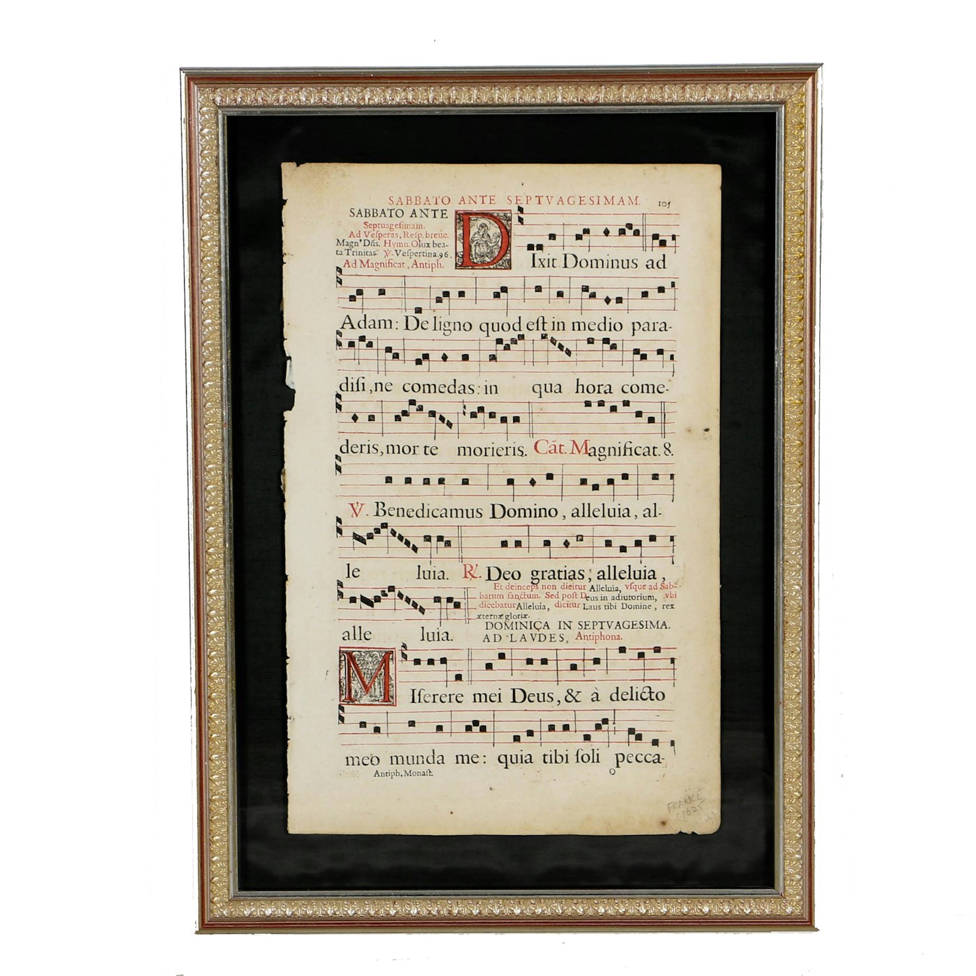 Framed 17th Century Gregorian Chant Sheet Music EBTH framed-17th-century-gregorian-chant-sheet-music-ebth