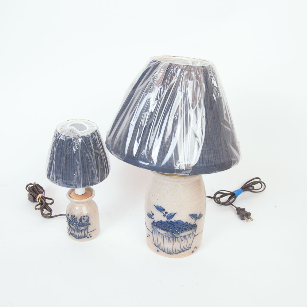 Pair of Salmon Falls Stoneware Lamps EBTH