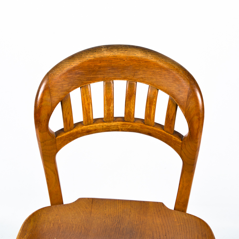 MidCentury Rolling Oak Desk Chair Made by Milwaukee Chair Co. EBTH