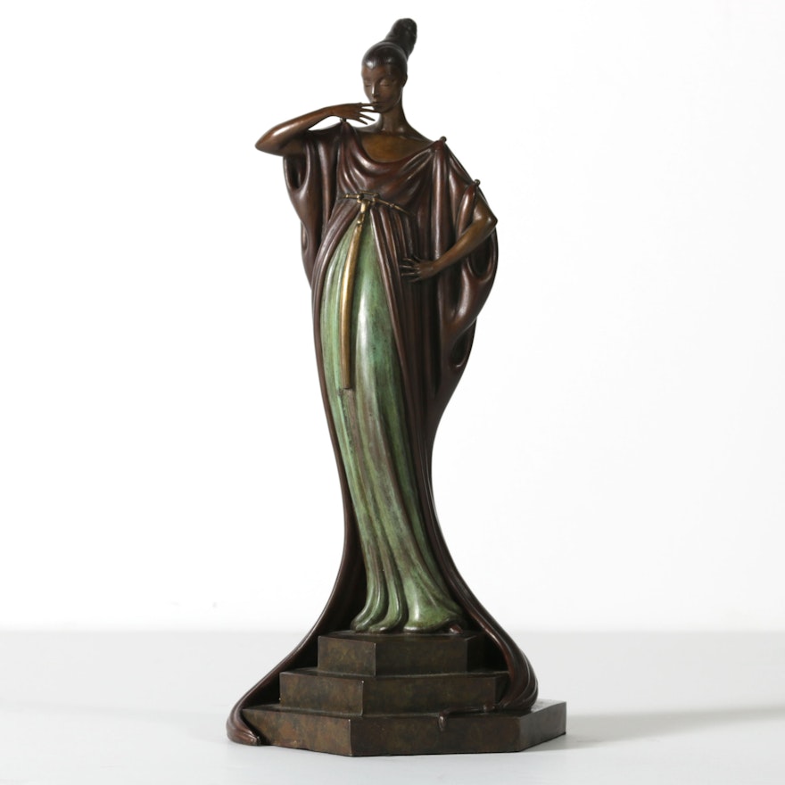 Erte Artist Proof Bronze Sculpture "An Evening in 1922" EBTH