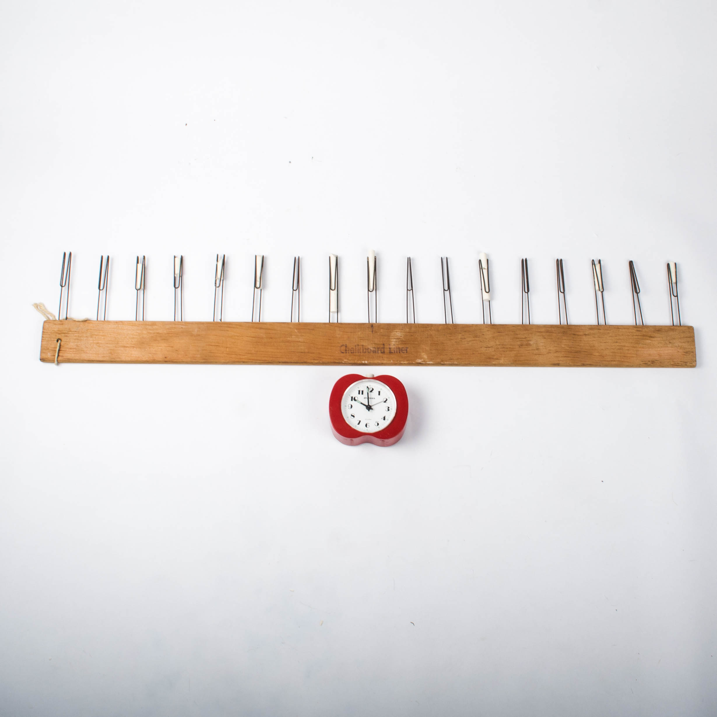 Antique Chalkboard Line Maker and Staiger "Apple" WindUp Alarm Clock