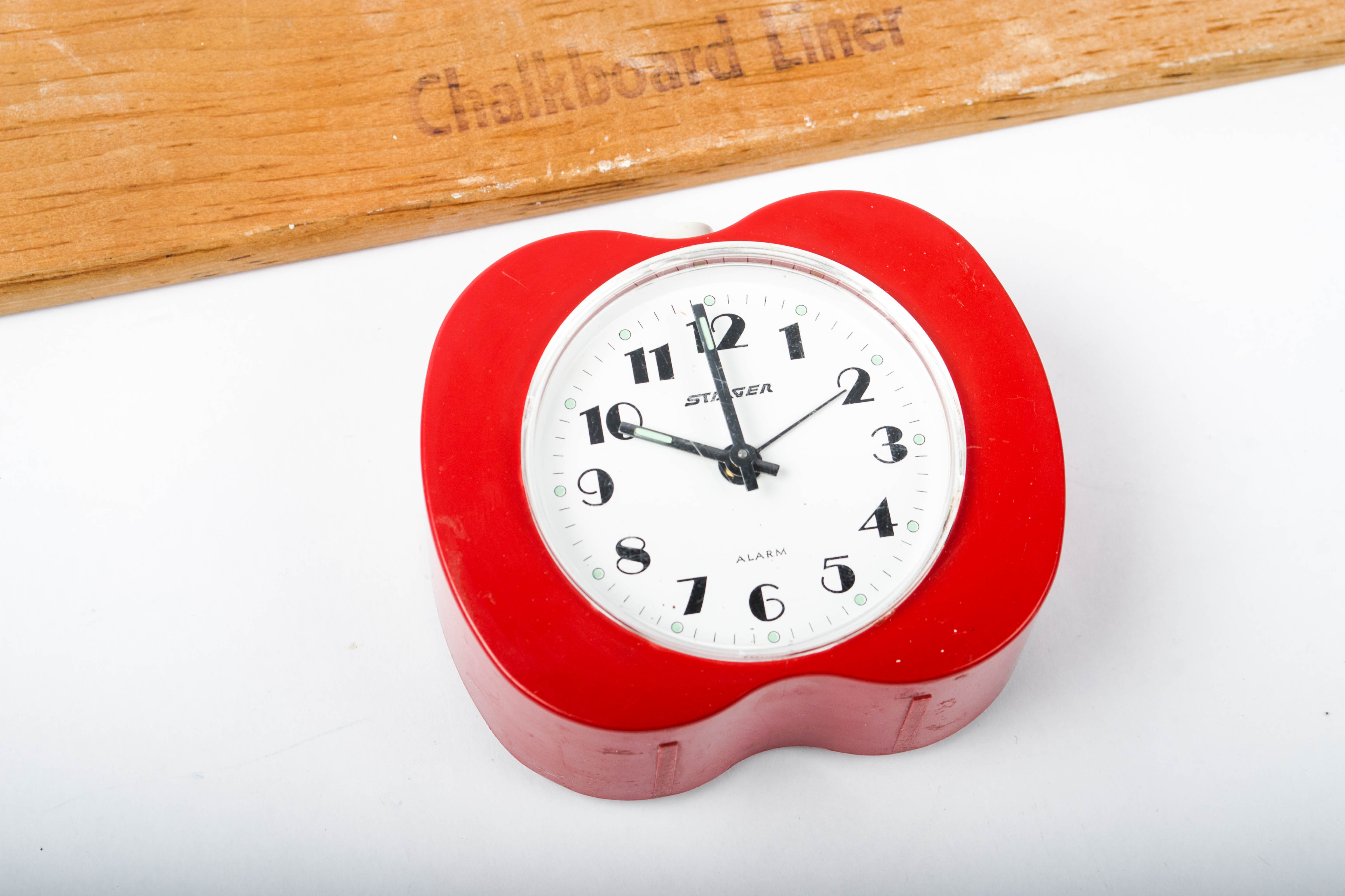 Antique Chalkboard Line Maker and Staiger "Apple" WindUp Alarm Clock