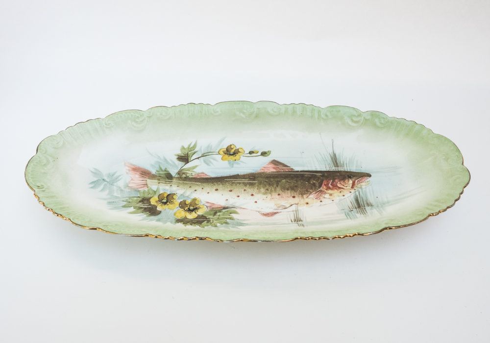 Antique Limoges Fish Platter and Matching Plates EBTH