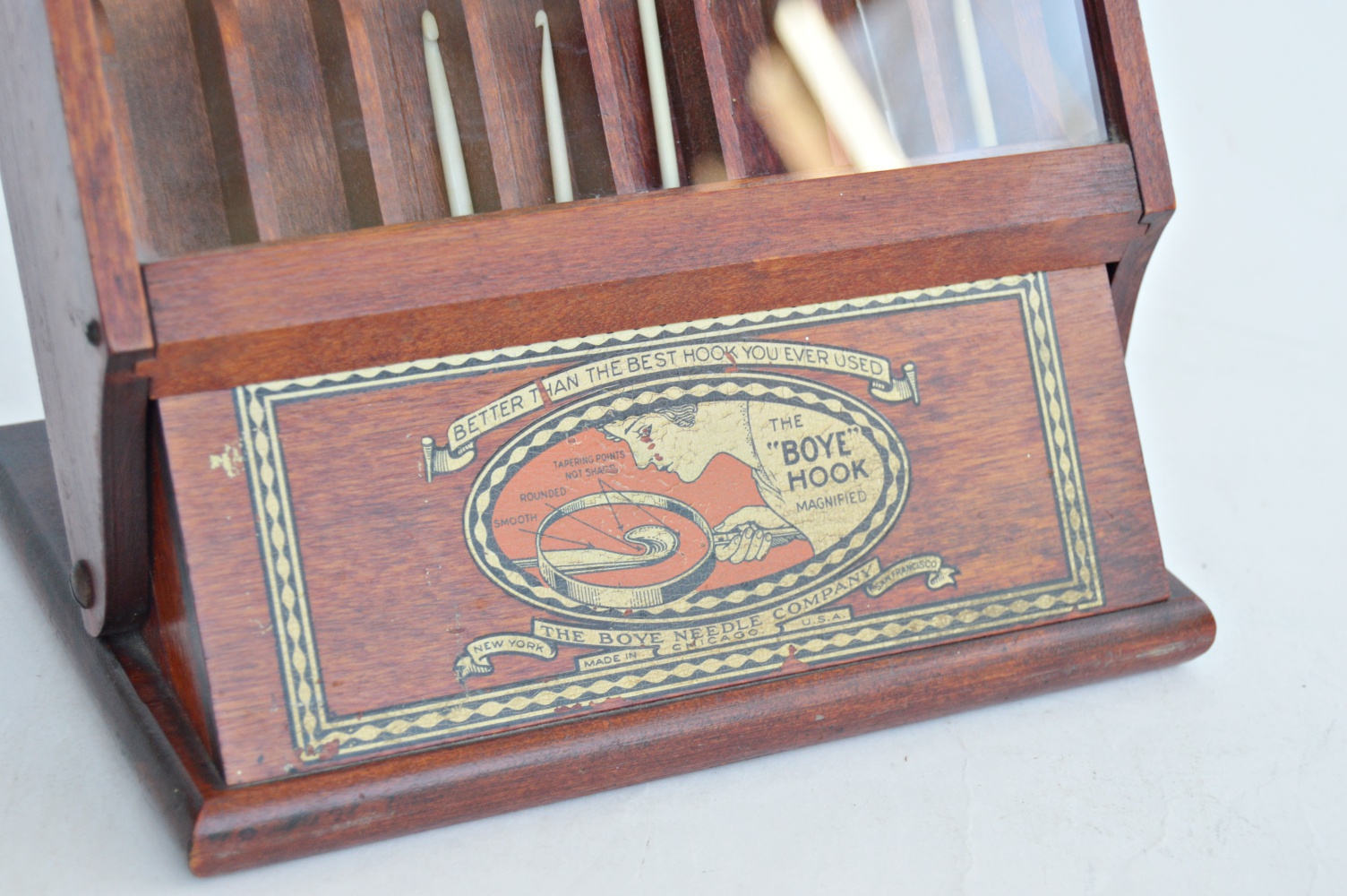 Antique Boye Crochet Hook Display Case EBTH