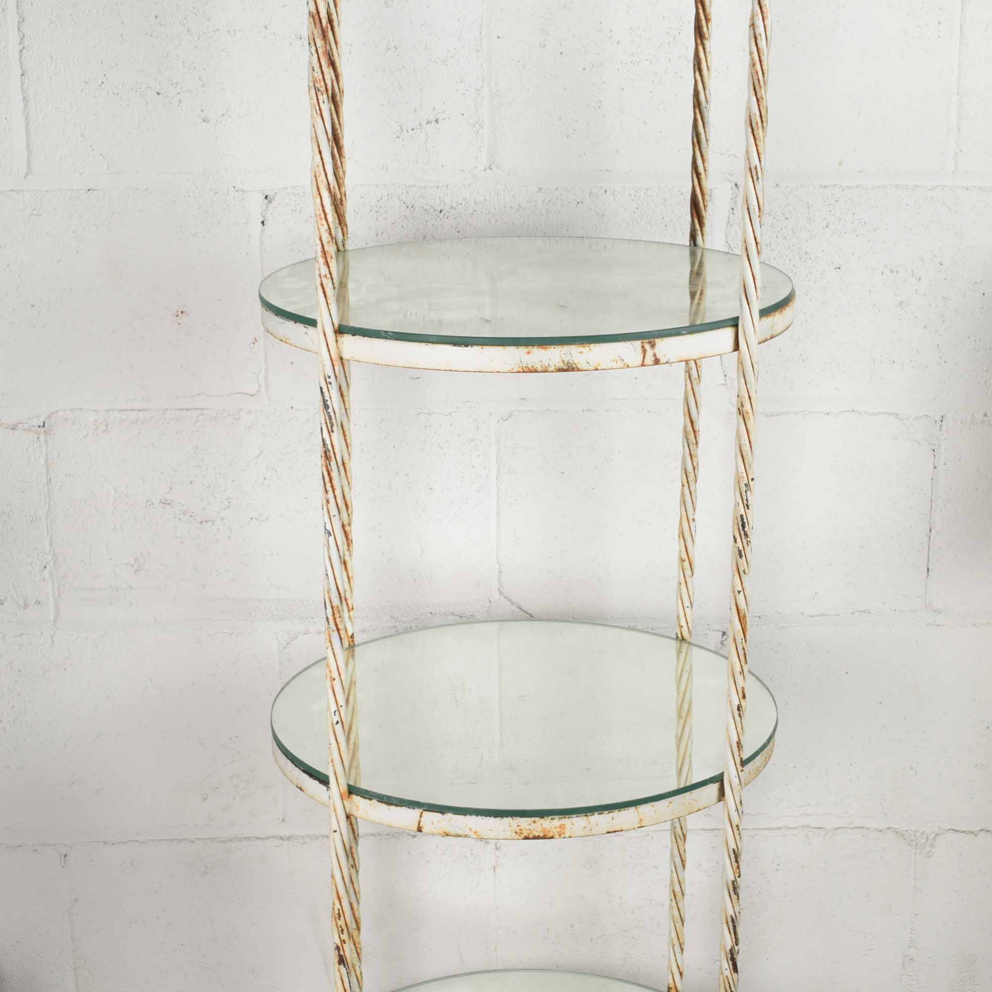 Wrought Iron Etagere with Mirrored Glass Shelves EBTH
