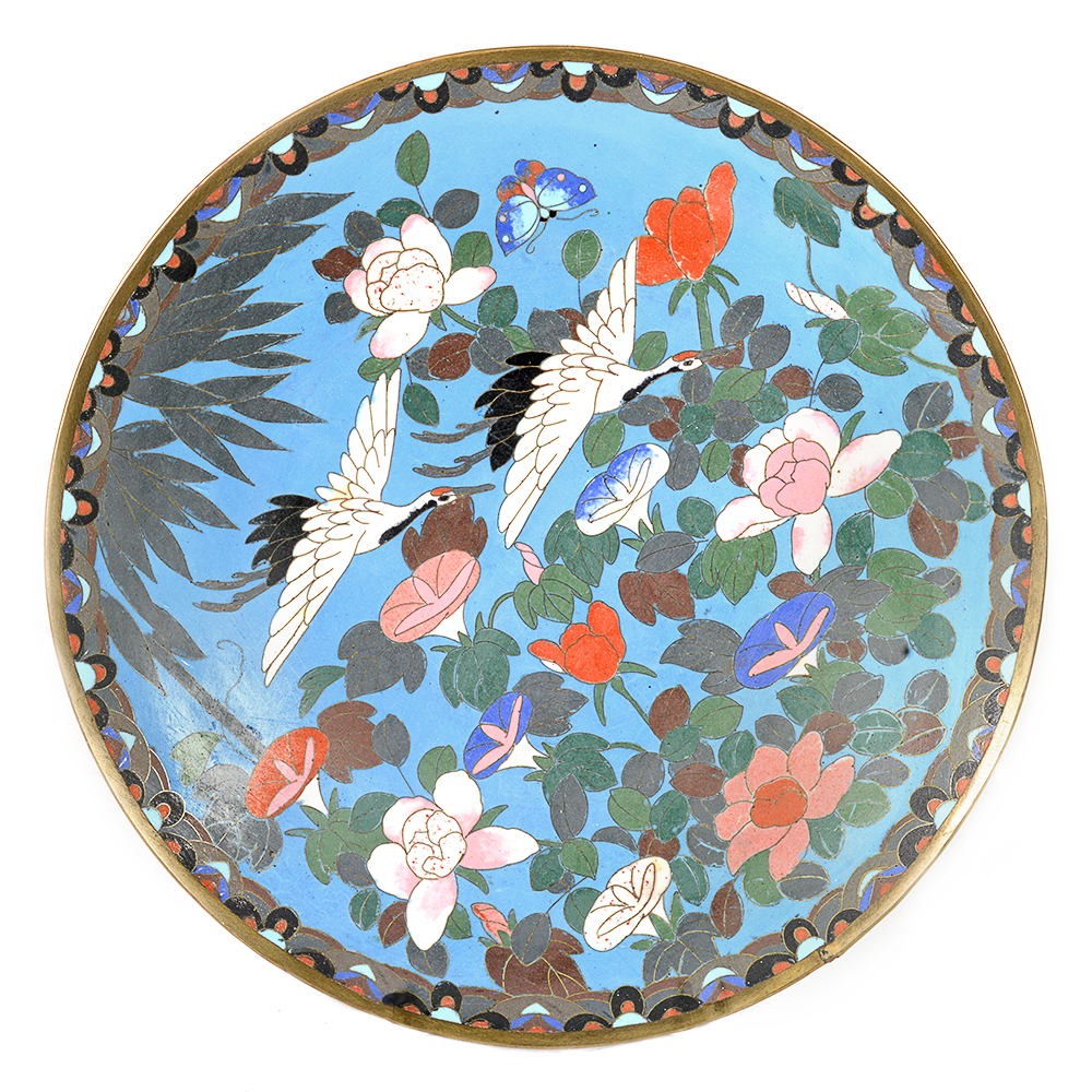 Vintage Japanese Cloisonné Enamel Charger Plate EBTH