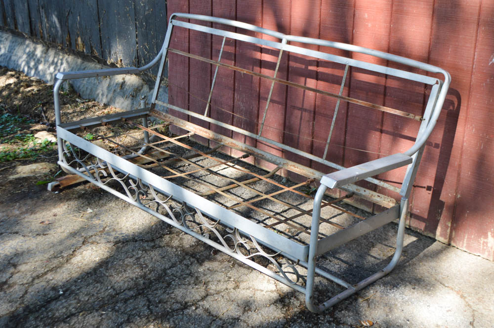 Vintage Aluminum Glider with Original Cushions EBTH