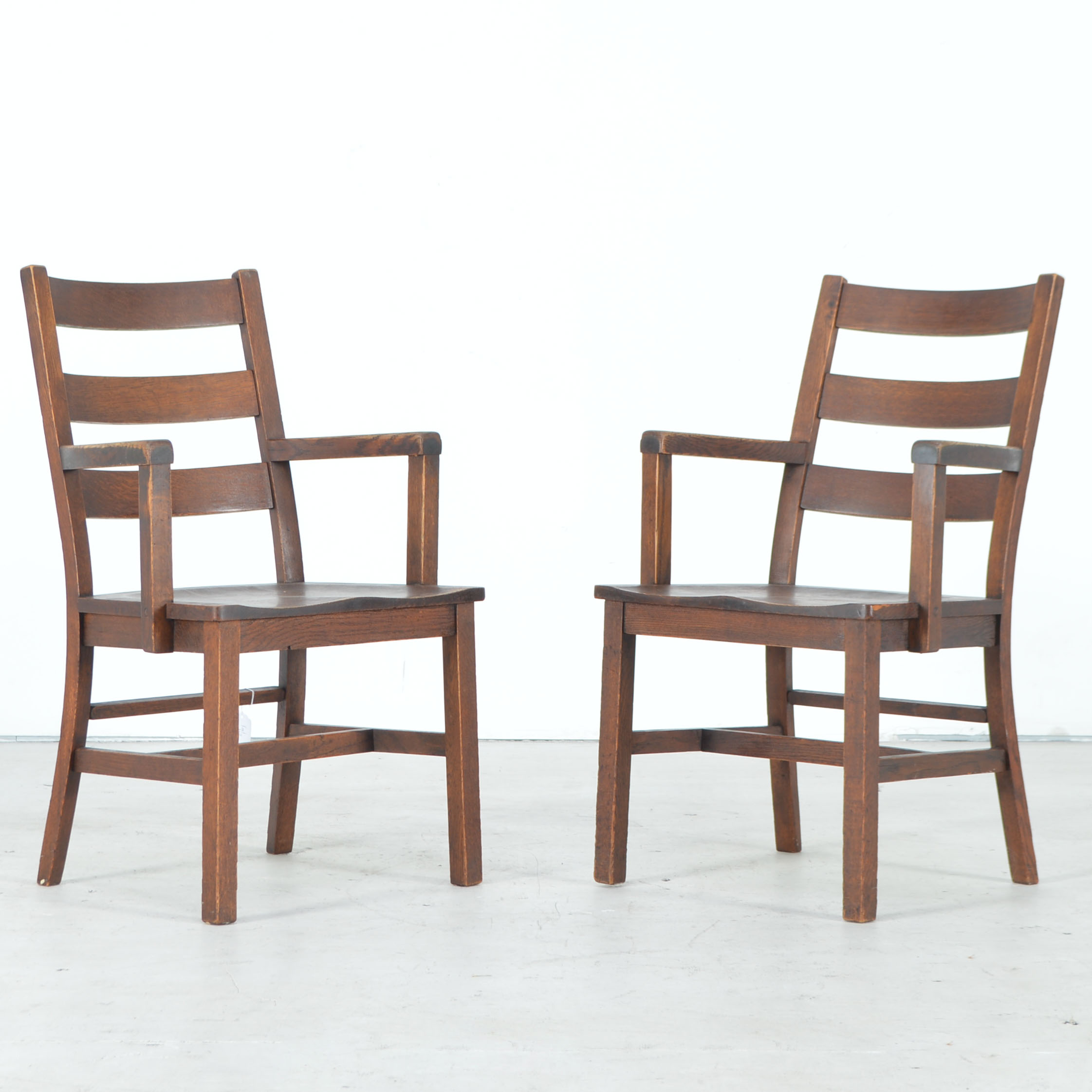 Vintage Oak Library Chairs EBTH