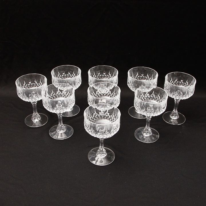 Set of Longchamp Lead Crystal Stemmed Champagne Glasses EBTH
