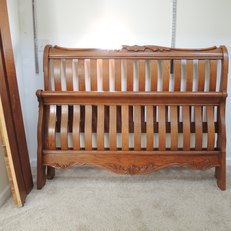 Queen Size Oak Sleigh Bed EBTH