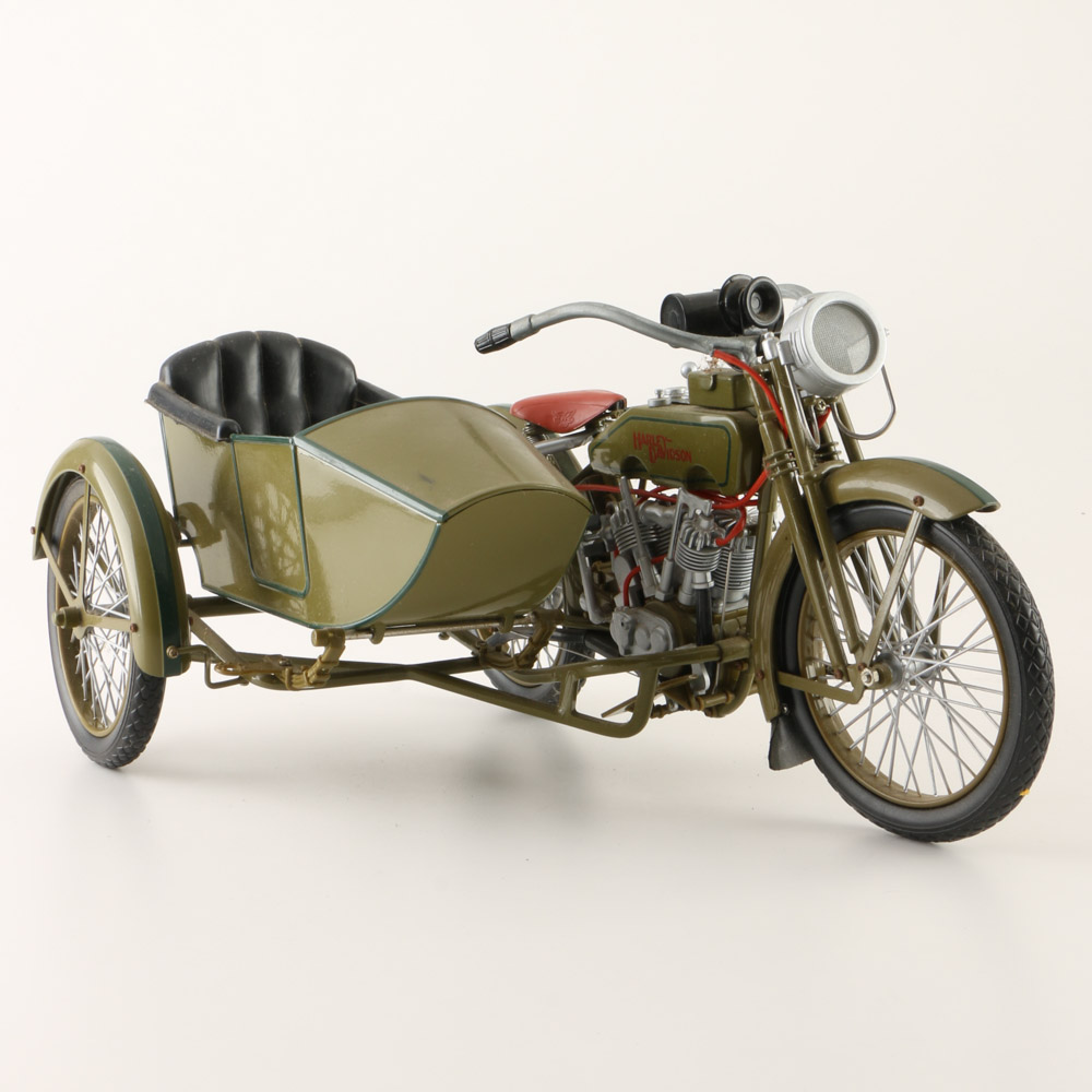1917 Harley Davidson Motorcycle with Sidecar Die-Cast : EBTH