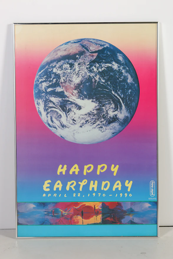 Peter Max Earth Day Lithographic Poster Print EBTH Peter max earth day lithographic poster print ebth