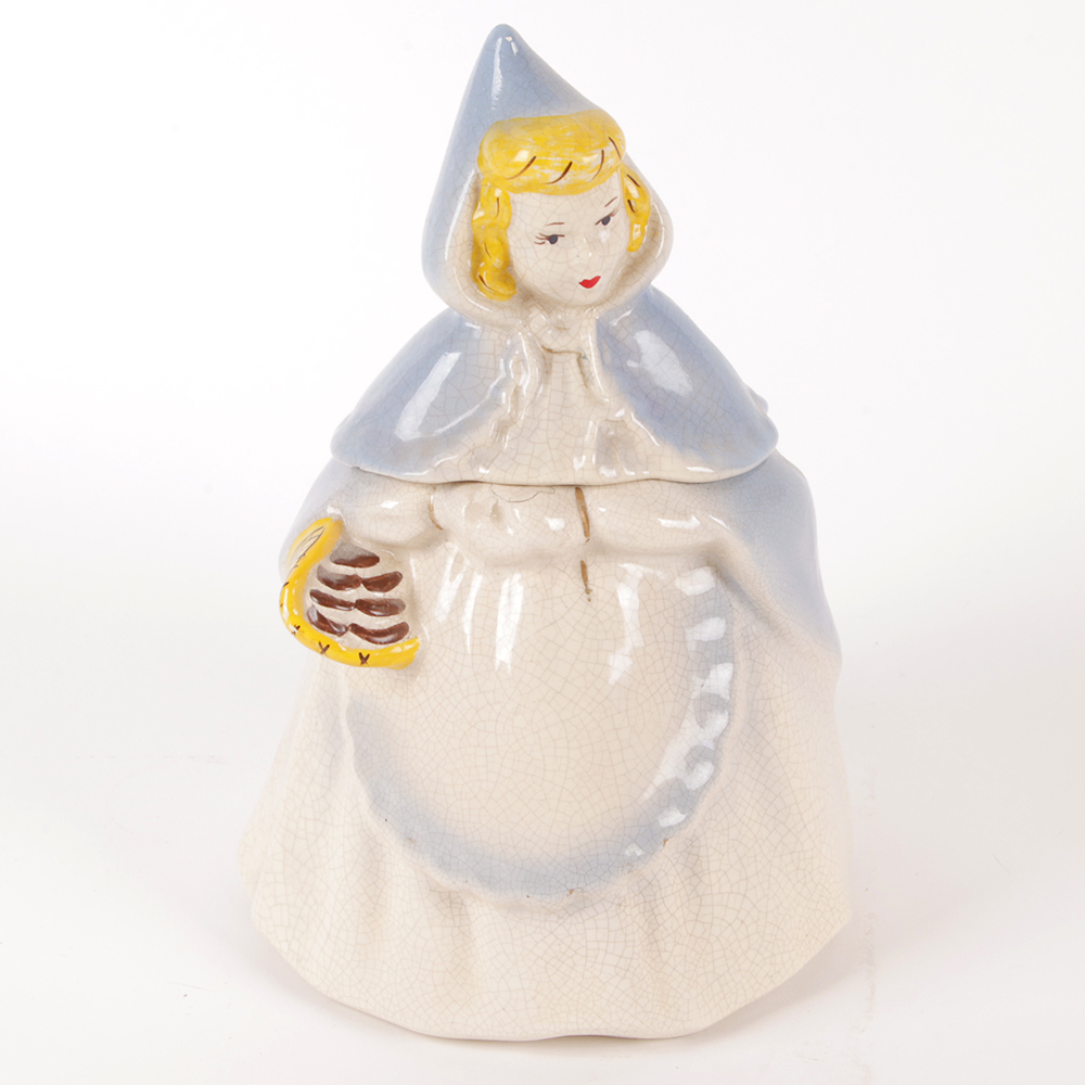 McCoy Pottery &ldquo;Little Red Riding Hood&rdquo; Blue Hood Cookie Jar | EBTH