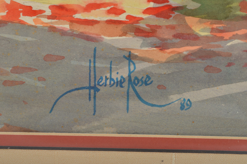 Herbie Rose Original Watercolor Painting EBTH