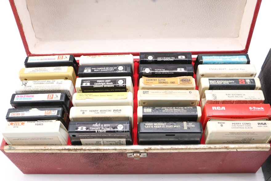 Download Vintage 8-Track Cassette Tapes with Storage Cases | EBTH
