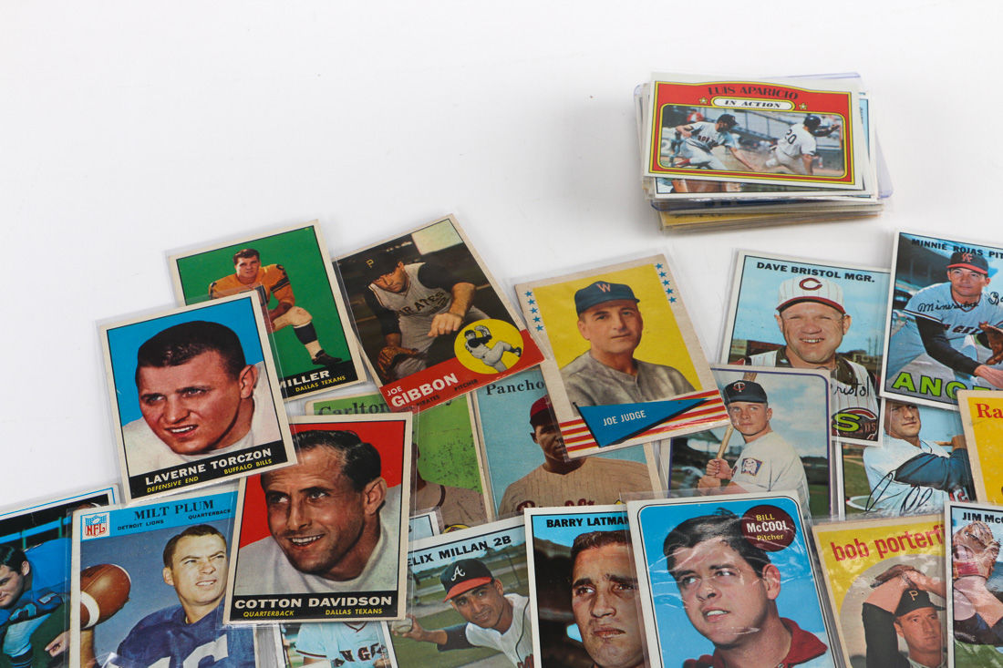 Assortment of Vintage Baseball and Football Cards EBTH
