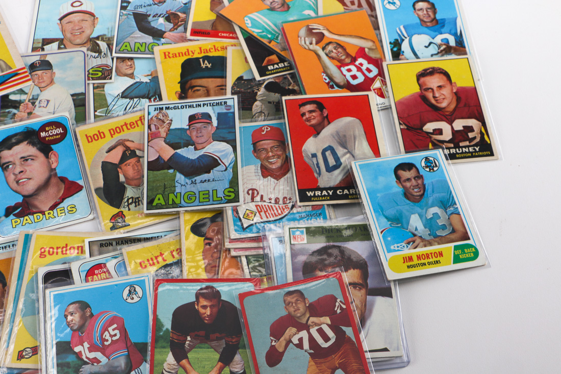 Assortment of Vintage Baseball and Football Cards EBTH